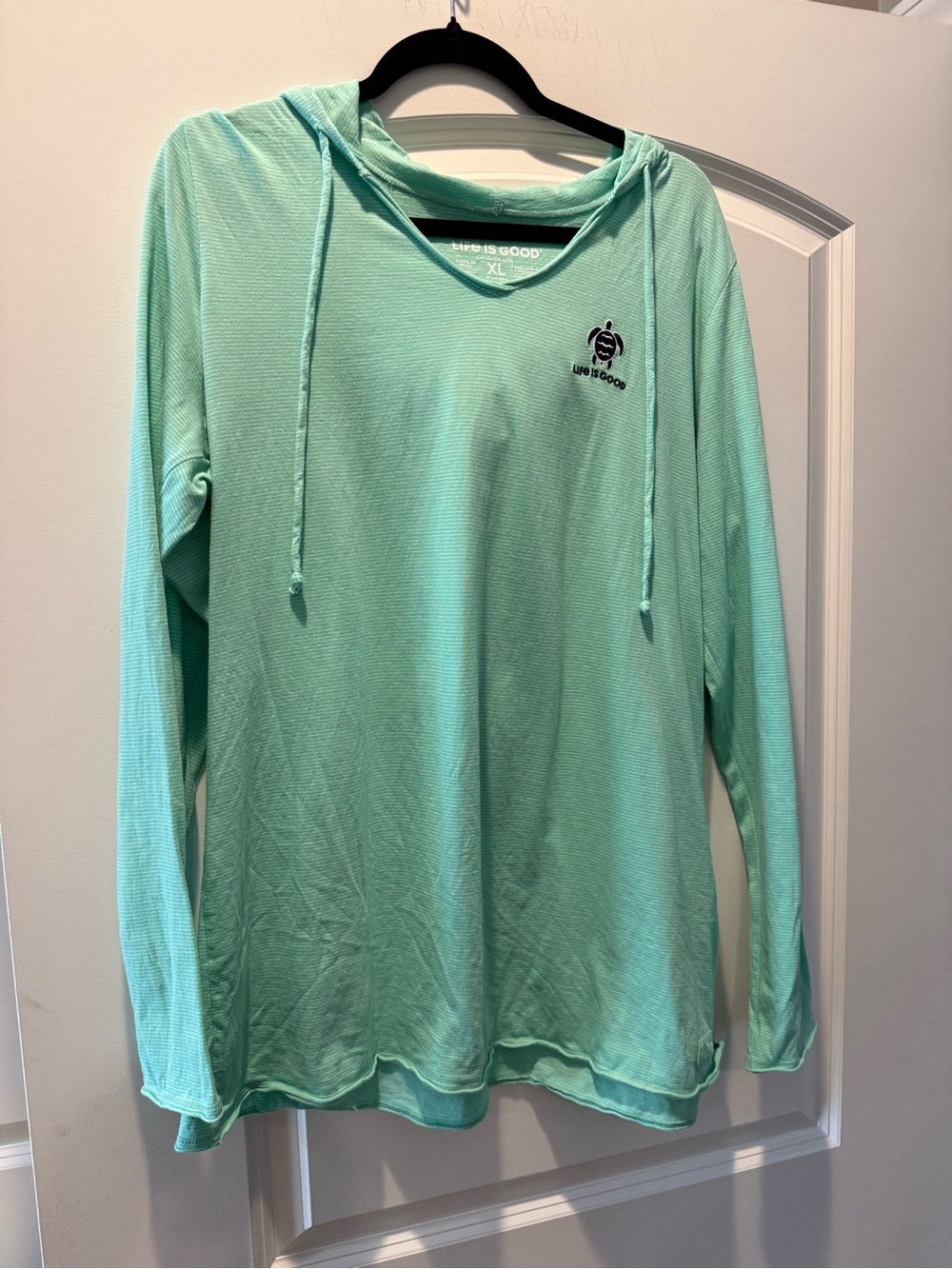 Life Is Good Mint Green Hooded Long-Sleeve Top